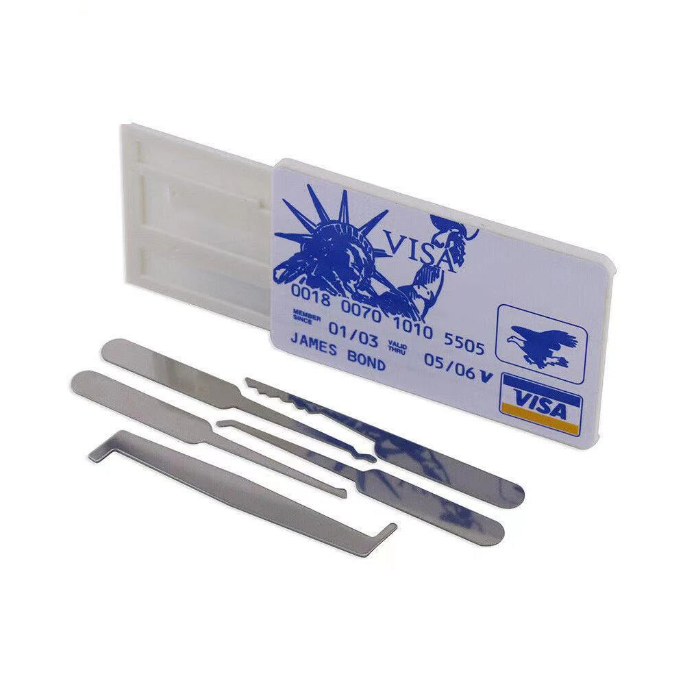 New product transparent padlock open training tools visa card pocket lock pick set