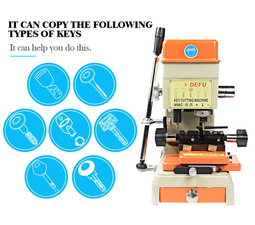 Key Duplicating Machine Key Copy Machine Car Door Key Automatic Key Cutting Machine With Full Set Cutters For Locksmith Tools DEFU 998C