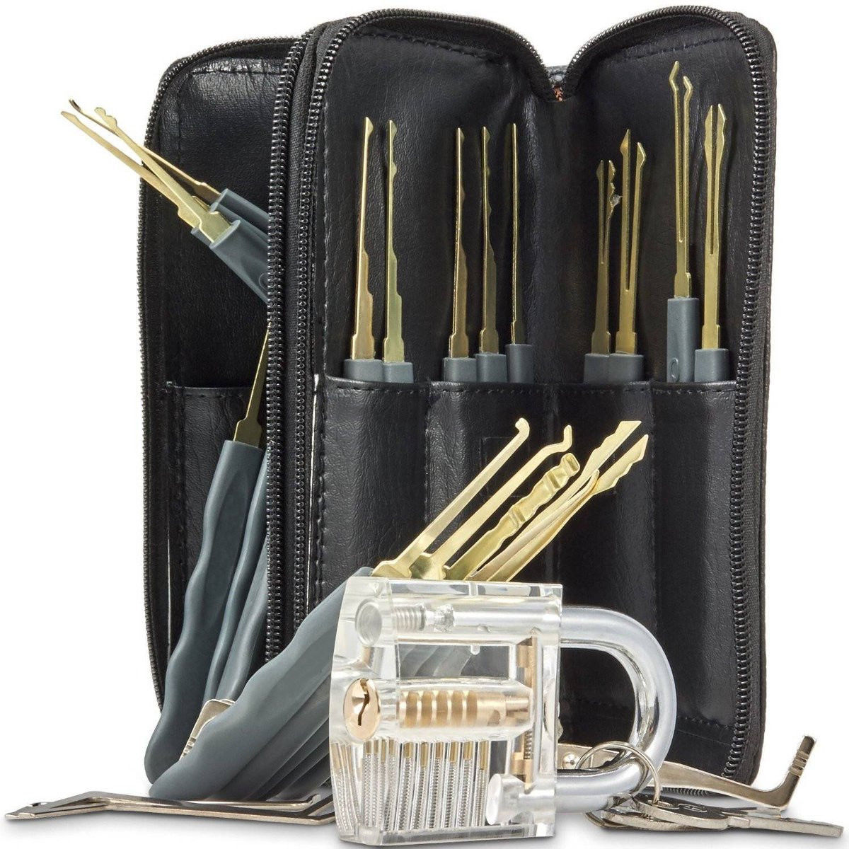 Lock Pick Set, 25pcs Lock Picking Tools with Clear Practice and Training Locks for Lockpicking, Extractor Tool for Beginner and Pro Locksmiths