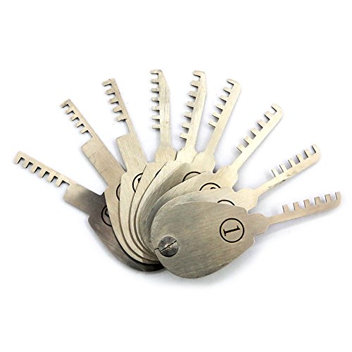 9Pcs Comb Style Stainless Steel Lock Pick Set Professional Locksmith Tool Lock Opener Lock Pick Set