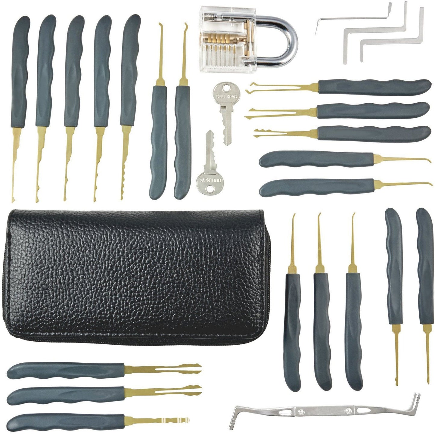 Lock Pick Set, 25pcs Lock Picking Tools with Clear Practice and Training Locks for Lockpicking, Extractor Tool for Beginner and Pro Locksmiths