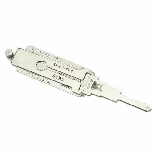 GM39 Lishi 2 in 1 Auto Car Pick and Decoder Lock Pick Set for GMC/ Buick/ Hummer, Professional Locksmith Pick Lock Tool Plug Reader Car Hand Tools