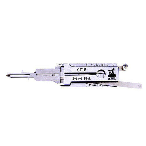 GT15 Lishi 2 in 1 Auto Car Pick and Decoder Lock Pick Set for Fiat, Professional Locksmith Pick Lock Tool Plug Reader Car Hand Tools