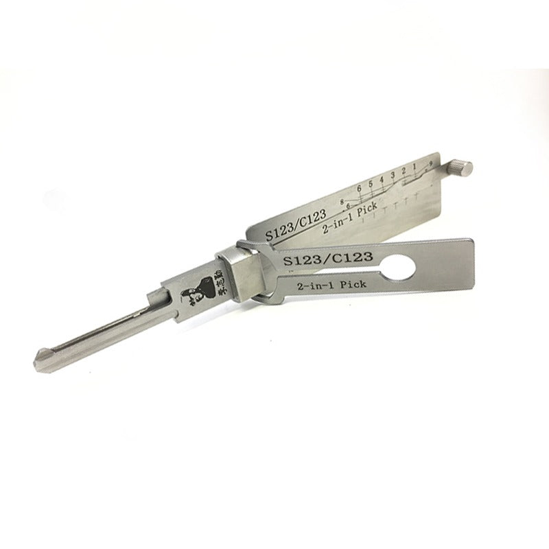 C123/S123 Original Lishi Lock Pick Key Decoder Reader Locksmith Tool For Schlage Everest S123 and C123
