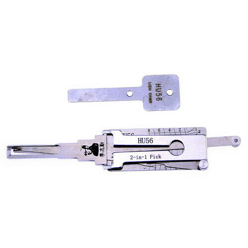 HU56 Lishi 2 in 1 Auto Car Pick and Decoder Lock Pick Set for Mitsubishi/VOLVO, Professional Locksmith Pick Lock Tool Plug Reader Car Hand Tools