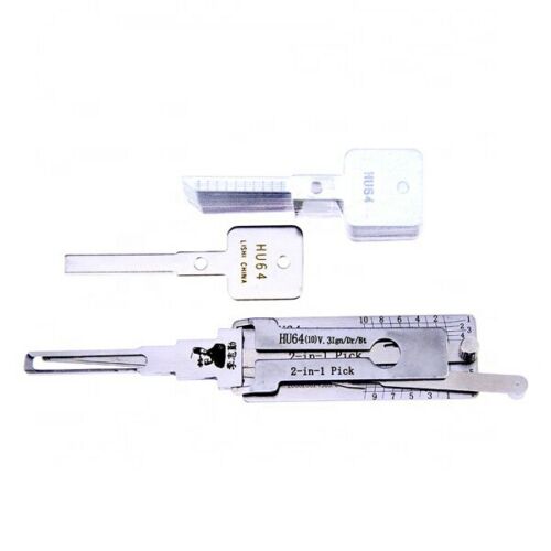 HU64  Lishi 2 in 1 Auto Car Pick and Decoder Lock Pick Set for Mercedes, Professional Locksmith Pick Lock Tool Plug Reader Car Hand Tools