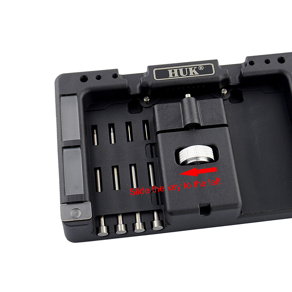 Original HUK Key Fixing Tool Flip Key Vice Flip-Key Pin Remover for Locksmith Tool With 4 Pins, HUK Fixing Tool for Flip Key Vice, Key Blade Removal Tool / Flip Key Device