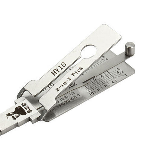 HY16 Lishi 2 in 1 Auto Car Pick and Decoder Lock Pick Set for Kia/ Hyundai/ Hyundai/ Jeep/ Hyundai, Locksmith Pick Lock Tool