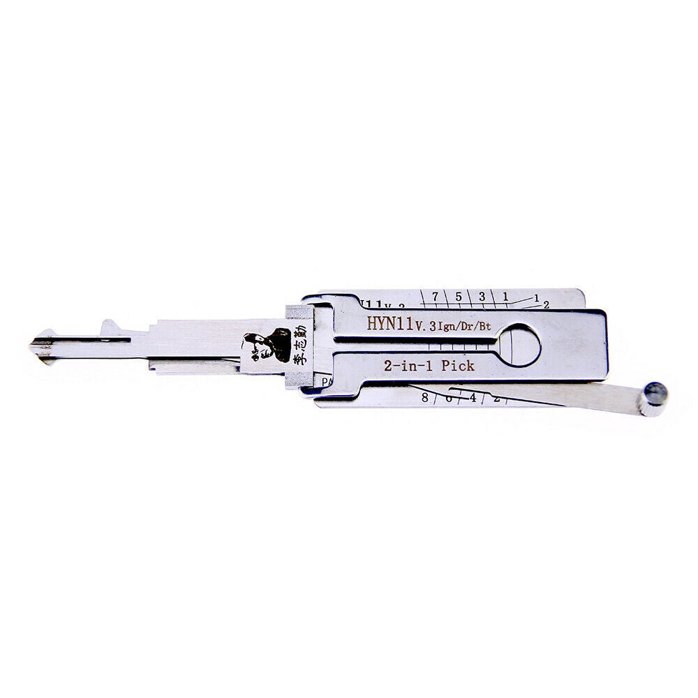 HYN11 Lishi 2 in 1 Auto Car Pick and Decoder Lock Pick Set for Hyundai KIA, Professional Locksmith Pick Lock Tool Plug Reader Car Hand Tools