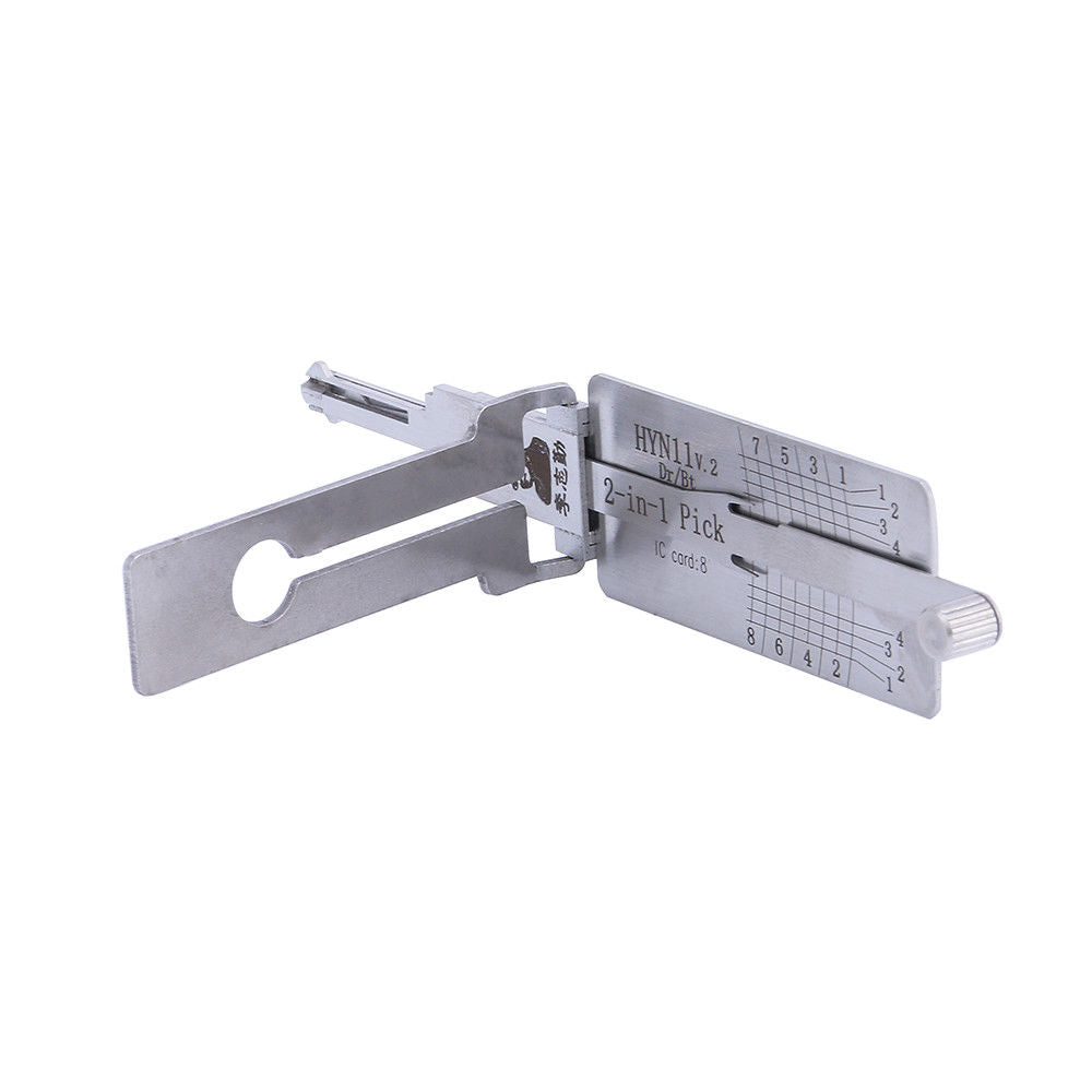 HYN11 Lishi 2 in 1 Auto Car Pick and Decoder Lock Pick Set for Hyundai KIA, Professional Locksmith Pick Lock Tool Plug Reader Car Hand Tools