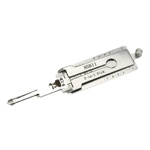 NSN11 Lishi 2 in 1 Auto Car Pick and Decoder Lock Pick Set for Nissan, Professional Locksmith Pick Lock Tool Plug Reader Car Hand Tools