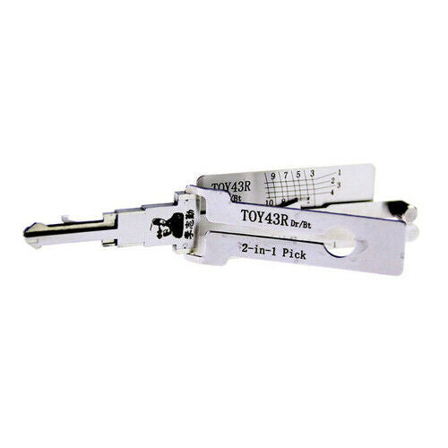 TOY43R Lishi 2 in 1 Auto Car Pick and Decoder Lock Pick Set for Chevy Colorado / Toyota / Isuzu / Subaru, Professional Locksmith Pick Lock Tool
