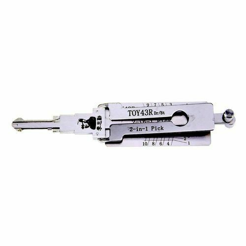 TOY43R Lishi 2 in 1 Auto Car Pick and Decoder Lock Pick Set for Chevy Colorado / Toyota / Isuzu / Subaru, Professional Locksmith Pick Lock Tool