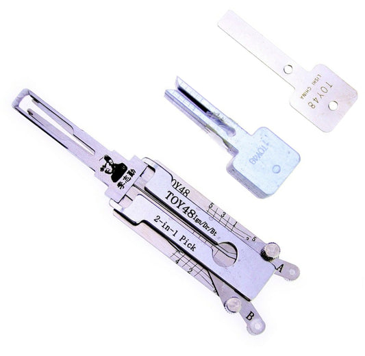 TOY48 Lishi 2 in 1 Auto Car Pick and Decoder Lock Pick Set for Lexus, Toyota, New Subaru, Crown, Highlander Smart Card