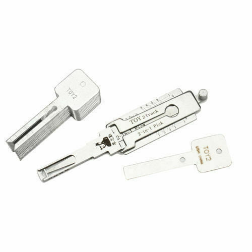 TOY 2Track Lishi 2 in 1 Auto Car Pick and Decoder Lock Pick Set for Toyota 2 Track/ Toyota Crown 4700/ Toyota SUV, Locksmith Pick Lock Tool
