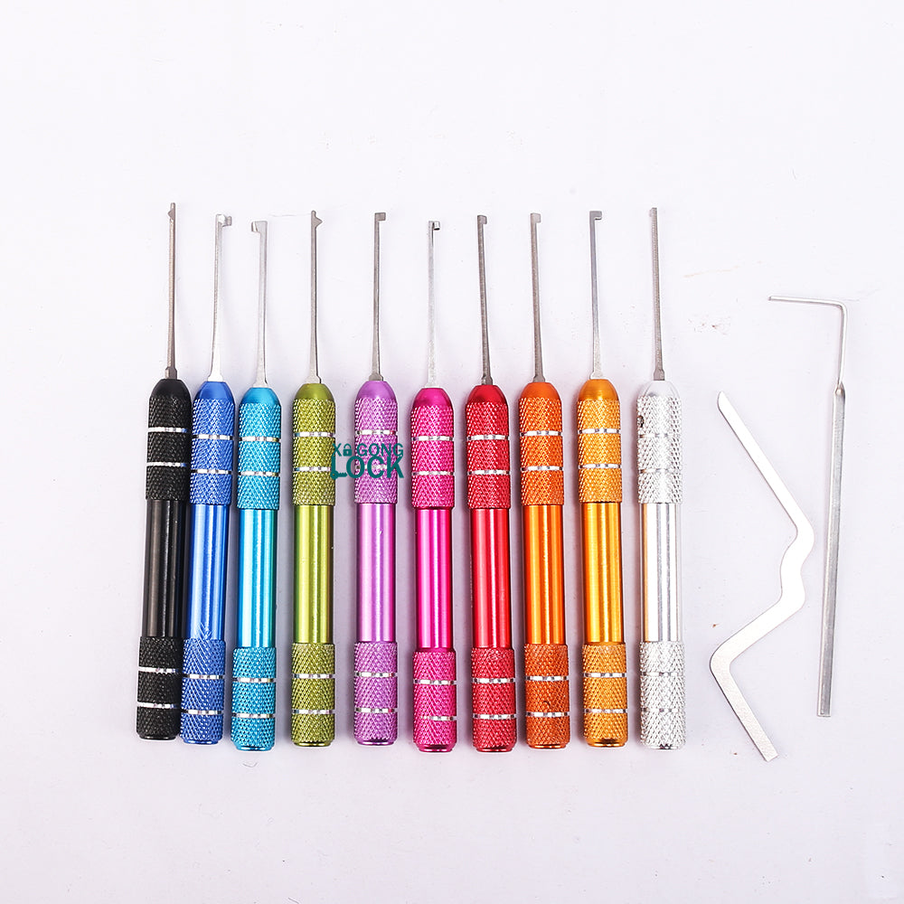 12PCS High Quality Honest Lock Smith Supplier Tools with Colorful Handle,Professional Civil Kaba PickSet Tools