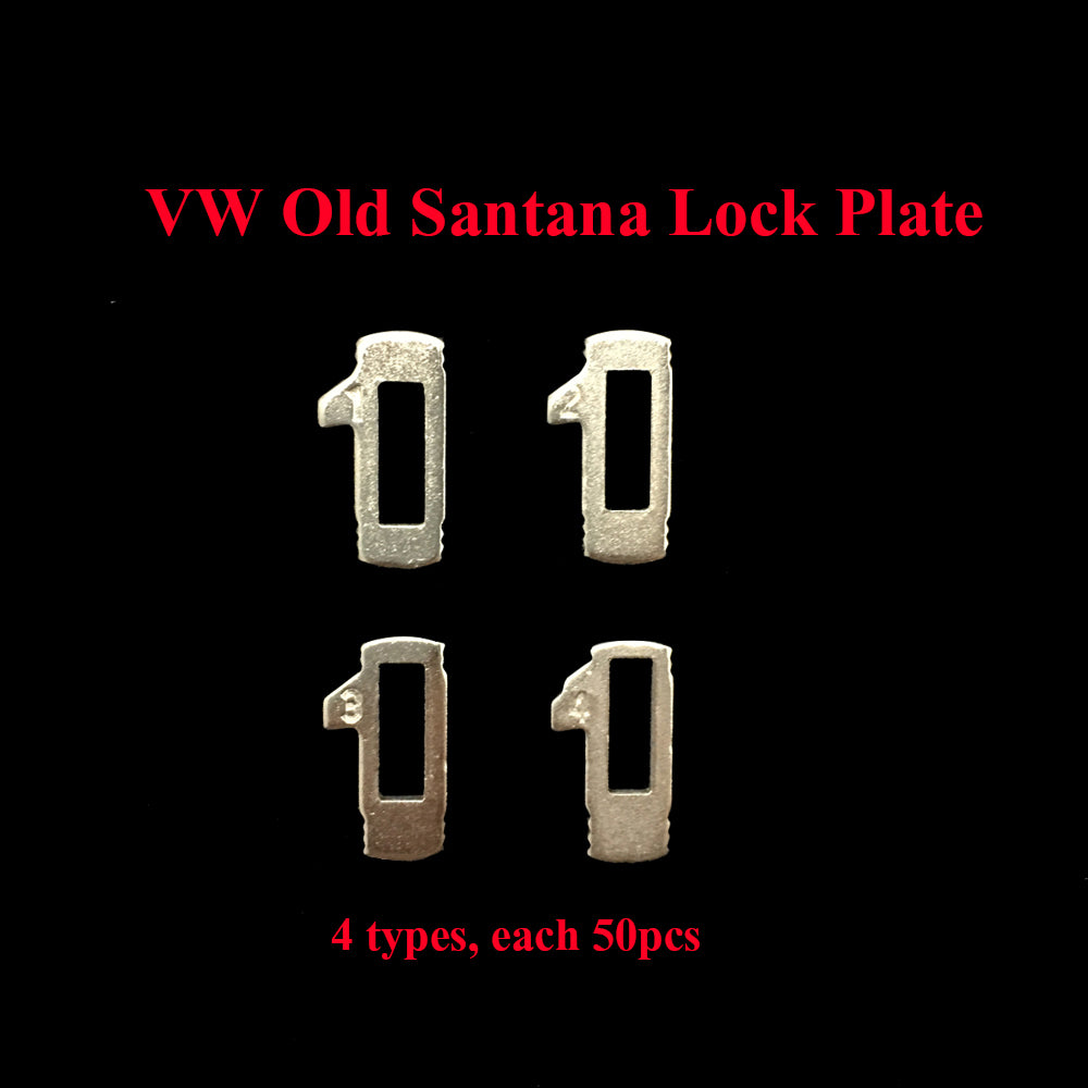 200pcs/lot Car Lock Reed Locking Plate VW Old Santana (4 Types Each 50pcs) Key Lock Repair Accessories Copper Keying Kit, Car Lock Reed Lock Plate Auto Lock Repair Locksmith Supplies