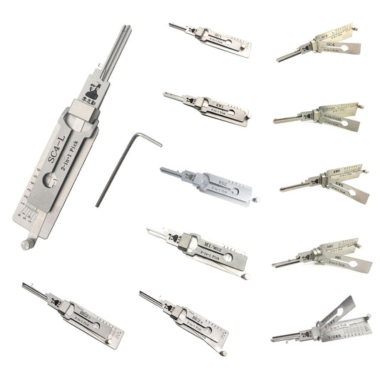 Lishi Lock Pick SC1, SC4, C123/S123, KW1, KW5, R52, AM5, M1/MS2, BE2-6/7 Original Key Decoder Reader Locksmith Tool